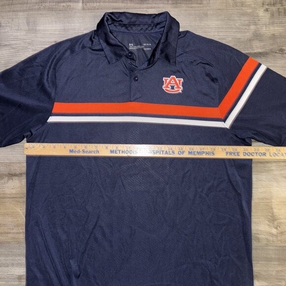 Auburn University Tigers Under Armor Large Polo Shirts - Lot of 2 - Picture 4 of 9